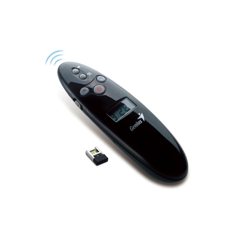 Presentador Genius Pointer 100 Rf 2.4Ghz Inalabrico Receptor Usb 10M Negro 31090015100