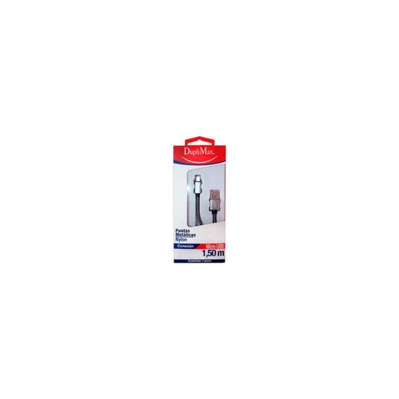 Cable Duplimax Platinum Micro Usb 1.5M Nylon Negro Y Plata 225020