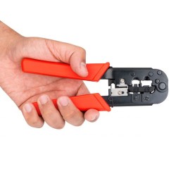 Pinza Ponchadora Steren Rj-12/Rj-45 Negro/Rojo Her-668