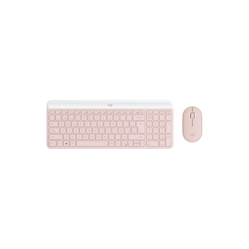 Kit Teclado Y Mouse Logitech Mk470 Slim Inalambricos Rosa 920-011312
