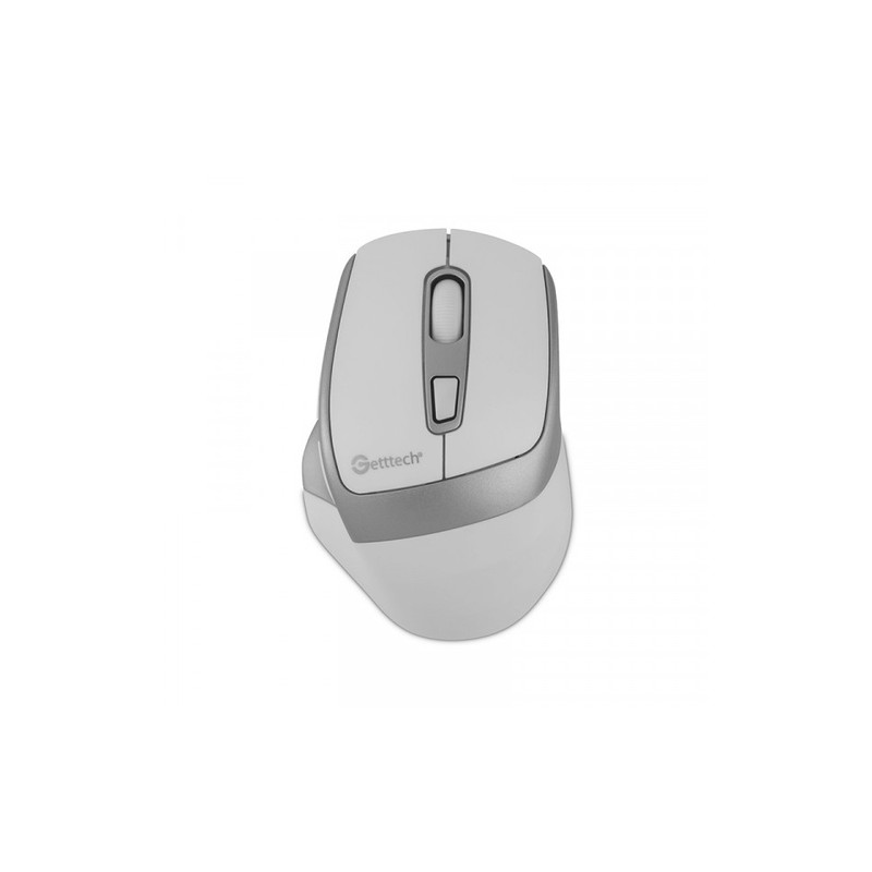Mouse Getttech 6 Botones 7200Dpi Inalámbrico Bluetooth Ergonómico Plata Con Blanco Ggm-Stdbw-01-Wh