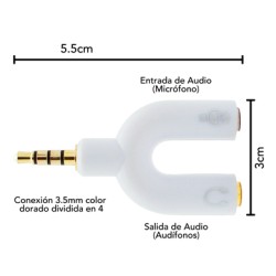 Adaptador Stereo Brobotix "Y" Hembra 3.5 3.5 Mm Color Blanco 181802